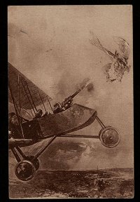 «Разстрѣл нѣмецкаго аэроплана». Открытка, изданная в пользу военных сирот. 1910-е