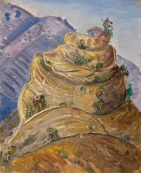Гора-улитка. 1958. Картон, масло. 31х22.